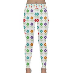 Flower Floral Sunflower Pink Blur Purple Yellow Green Classic Yoga Leggings