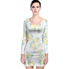 Flower Arrangements Season Sunflower Long Sleeve Bodycon Dress