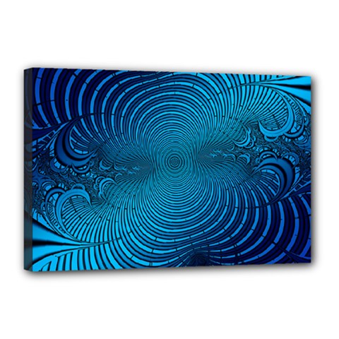 Abstract Fractal Blue Background Canvas 18  X 12 