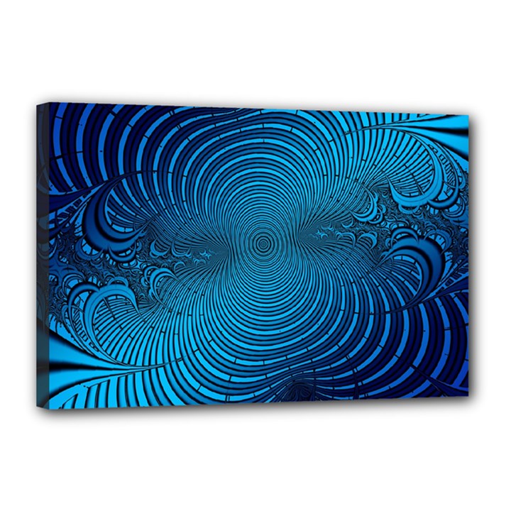 Abstract Fractal Blue Background Canvas 18  x 12 