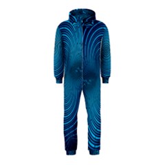Abstract Fractal Blue Background Hooded Jumpsuit (kids)