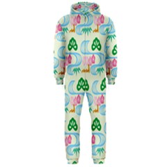 Flower Arrangements Season Sunflower Green Blue Pink Red Waves Hooded Jumpsuit (men)  by Alisyart