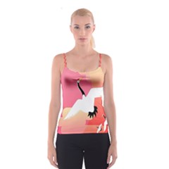 Goose Swan Pink Orange White Animals Fly Spaghetti Strap Top by Alisyart