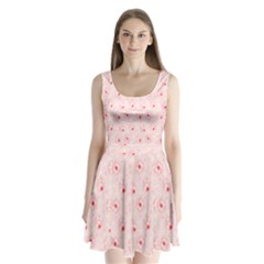 Flower Arrangements Season Pink Split Back Mini Dress 