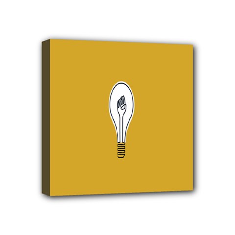 Idea Lamp White Orange Mini Canvas 4  X 4 