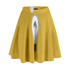 Idea Lamp White Orange High Waist Skirt