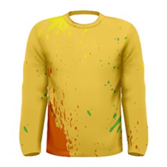 Paint Stains Spot Yellow Orange Green Men s Long Sleeve Tee by Alisyart