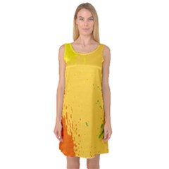 Paint Stains Spot Yellow Orange Green Sleeveless Satin Nightdress by Alisyart