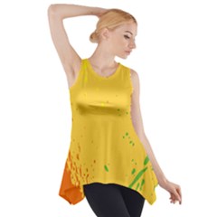 Paint Stains Spot Yellow Orange Green Side Drop Tank Tunic by Alisyart