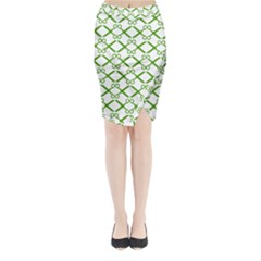 Scissor Green Midi Wrap Pencil Skirt