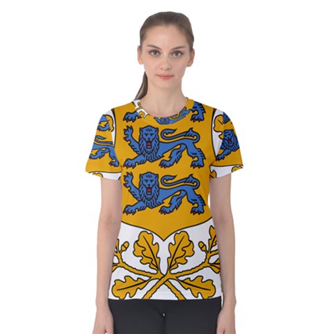 Coat Of Arms Of Estonia Women s Cotton Tee by abbeyz71