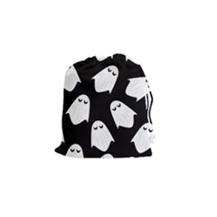 Ghost Halloween Pattern Drawstring Pouches (small)  by Amaryn4rt