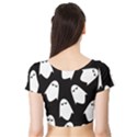 Ghost Halloween Pattern Short Sleeve Crop Top (Tight Fit) View2