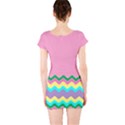 Easter Chevron Pattern Stripes Short Sleeve Bodycon Dress View2