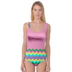 Easter Chevron Pattern Stripes Princess Tank Leotard 