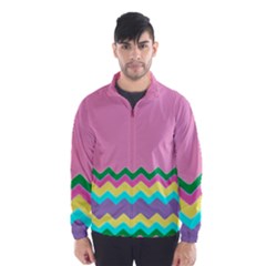 Easter Chevron Pattern Stripes Wind Breaker (men) by Amaryn4rt