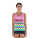 Easter Chevron Pattern Stripes Women s Sport Tank Top  View1