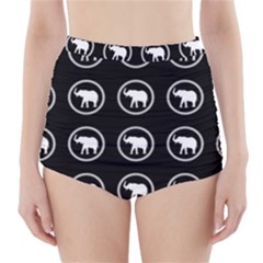Elephant Wallpaper Pattern High-waisted Bikini Bottoms by Amaryn4rt