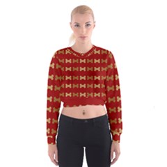 Dog Bone Background Dog Bone Pet Women s Cropped Sweatshirt