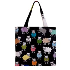 Sheep Cartoon Colorful Zipper Grocery Tote Bag by Amaryn4rt