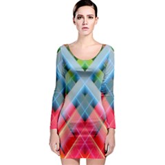 Graphics Colorful Colors Wallpaper Graphic Design Long Sleeve Bodycon Dress