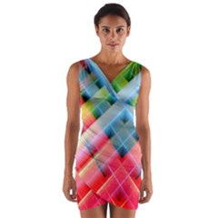 Graphics Colorful Colors Wallpaper Graphic Design Wrap Front Bodycon Dress