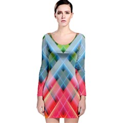 Graphics Colorful Colors Wallpaper Graphic Design Long Sleeve Velvet Bodycon Dress