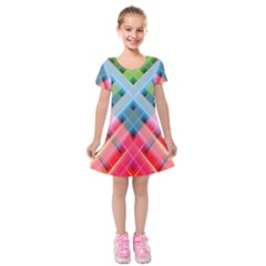 Graphics Colorful Colors Wallpaper Graphic Design Kids  Short Sleeve Velvet Dress