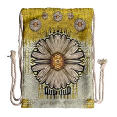 Power To The Big Flower Drawstring Bag (large) by pepitasart