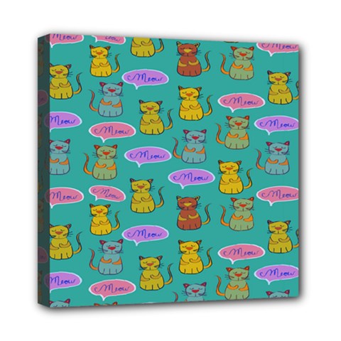 Meow Cat Pattern Mini Canvas 8  X 8  by Amaryn4rt