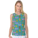 Meow Cat Pattern Women s Basketball Tank Top View1