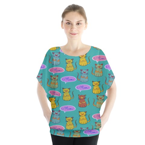 Meow Cat Pattern Blouse by Amaryn4rt