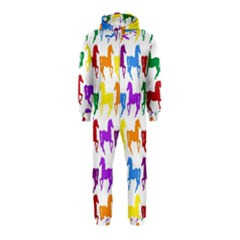 Colorful Horse Background Wallpaper Hooded Jumpsuit (kids)