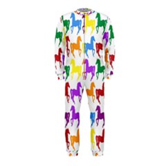 Colorful Horse Background Wallpaper Onepiece Jumpsuit (kids)