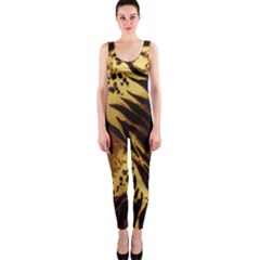 Stripes Tiger Pattern Safari Animal Print Onepiece Catsuit by Amaryn4rt