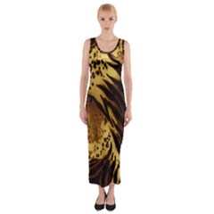 Stripes Tiger Pattern Safari Animal Print Fitted Maxi Dress by Amaryn4rt