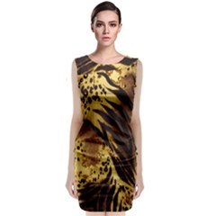 Stripes Tiger Pattern Safari Animal Print Classic Sleeveless Midi Dress by Amaryn4rt