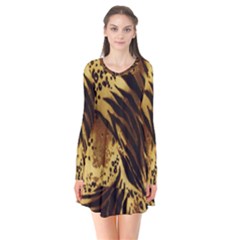 Stripes Tiger Pattern Safari Animal Print Flare Dress by Amaryn4rt