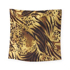 Stripes Tiger Pattern Safari Animal Print Square Tapestry (small) by Amaryn4rt