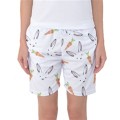 Rabbit Carrot Pattern Weft Step Women s Basketball Shorts