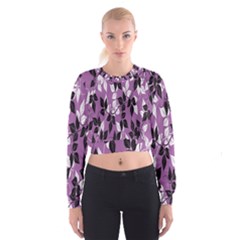 Floral Pattern Background Women s Cropped Sweatshirt by Amaryn4rt