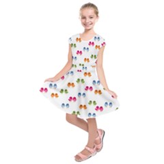 Pattern Birds Cute Design Nature Kids  Short Sleeve Dress by Amaryn4rt