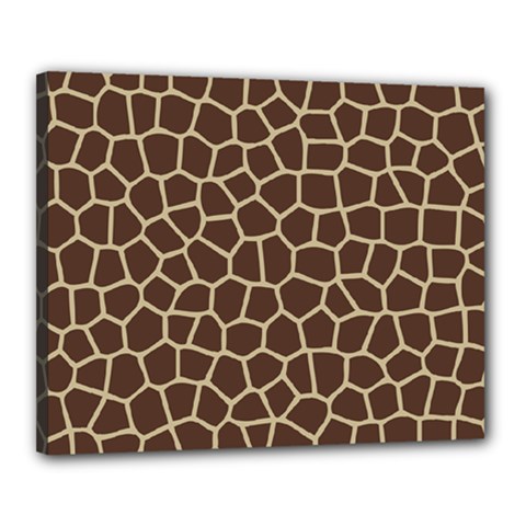 Leather Giraffe Skin Animals Brown Canvas 20  X 16 