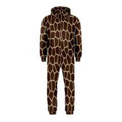 Leather Giraffe Skin Animals Brown Hooded Jumpsuit (kids) by Alisyart