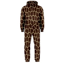Leather Giraffe Skin Animals Brown Hooded Jumpsuit (men)  by Alisyart