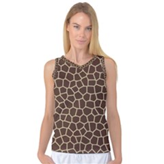 Leather Giraffe Skin Animals Brown Women s Basketball Tank Top by Alisyart