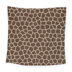Leather Giraffe Skin Animals Brown Square Tapestry (large)