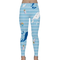 Whaling Ship Blue Sea Beach Animals Classic Yoga Leggings