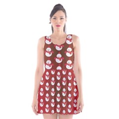 Card Cartoon Christmas Cold Scoop Neck Skater Dress