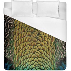 Colorful Iridescent Feather Bird Color Peacock Duvet Cover (king Size) by Amaryn4rt